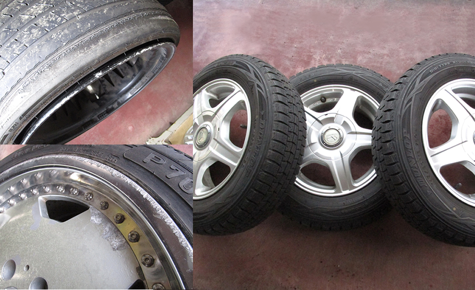 破損しているホイールやタイヤなどの引き取りも可能